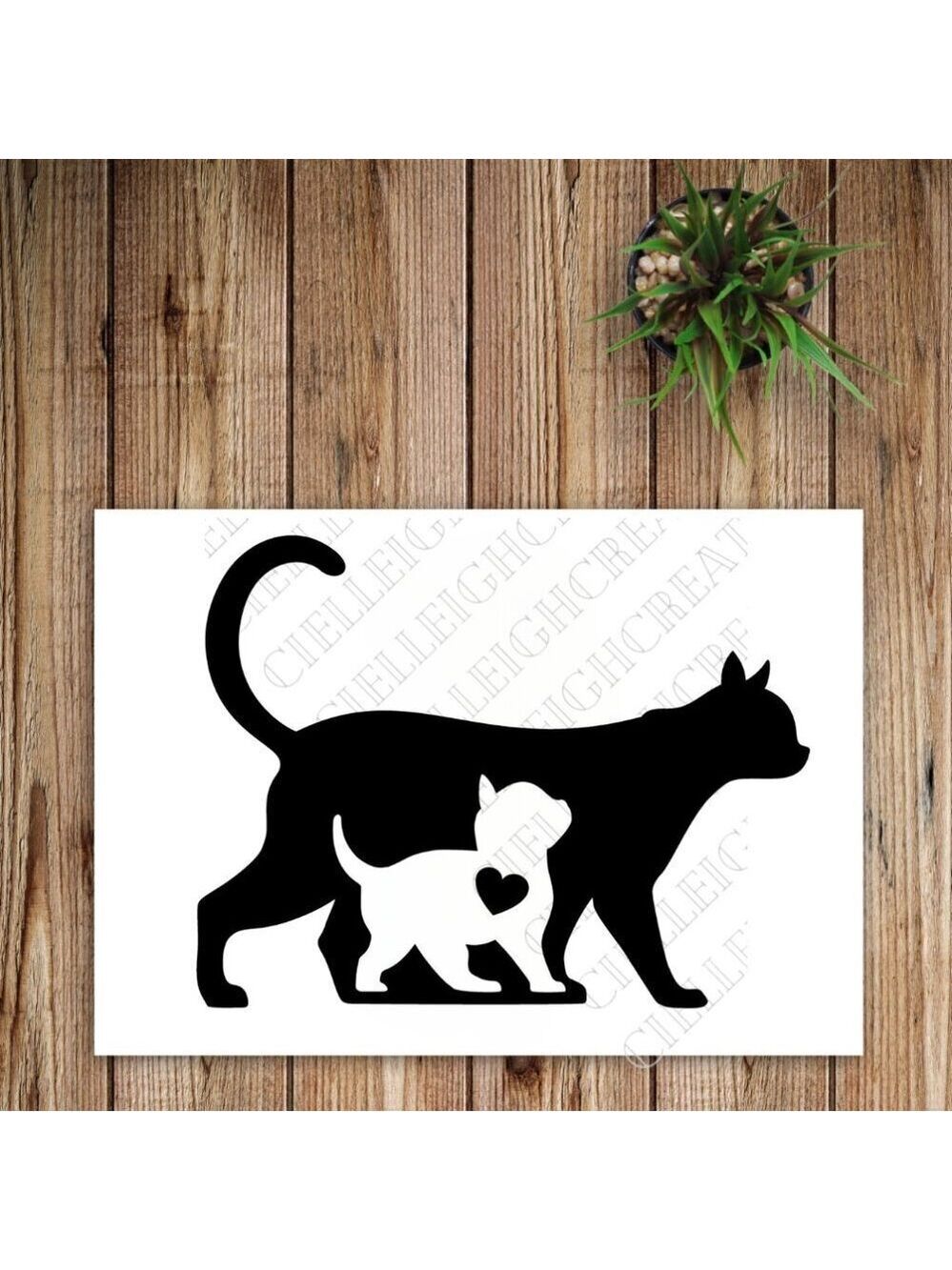 *2 for $20* Mama and Baby Cat vinyl decal Sticker Handcrafted Family